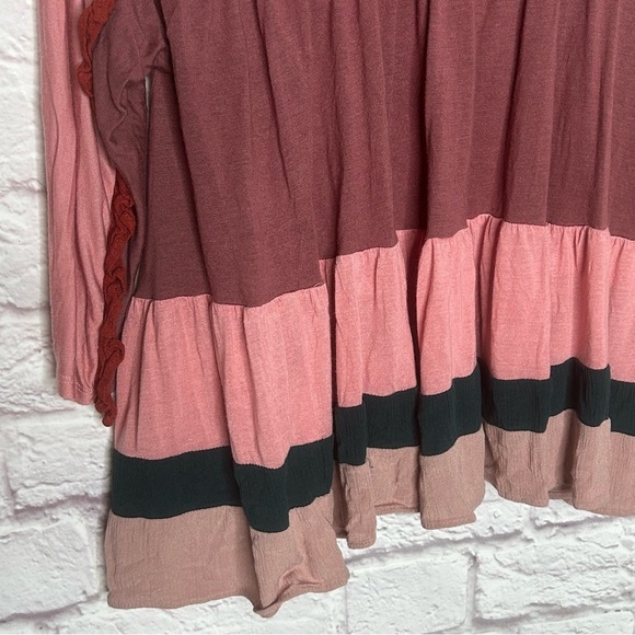 Anthropologie Meadow Rue Color Block Ruffle Top - Picture 9 of 15